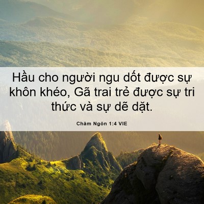 Picture 06 - Châm Ngôn 1:4 VIE - Hầu cho người ngu dốt được sự khôn - Bible Verse Picture