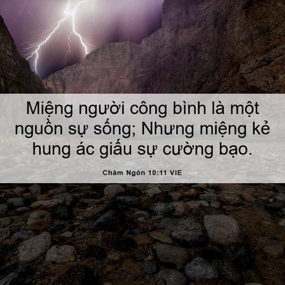 Picture 06 - Châm Ngôn 10:11 VIE - Miệng người công bình là một nguồn - Bible Verse Picture