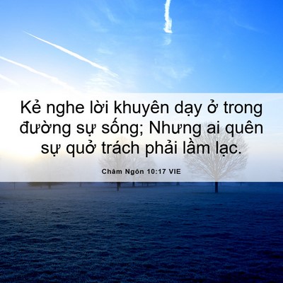 Picture 06 - Châm Ngôn 10:17 VIE - Kẻ nghe lời khuyên dạy ở trong đường - Bible Verse Picture