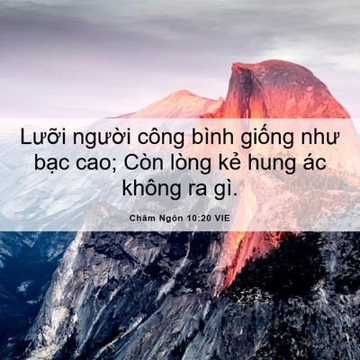 Picture 06 - Châm Ngôn 10:20 VIE - Lưỡi người công bình giống như bạc - Bible Verse Picture