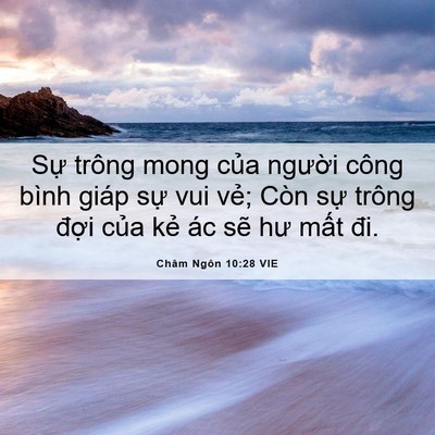 Picture 06 - Châm Ngôn 10:28 VIE - Sự trông mong của người công bình giáp - Bible Verse Picture