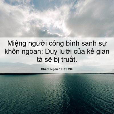 Picture 06 - Châm Ngôn 10:31 VIE - Miệng người công bình sanh sự khôn - Bible Verse Picture