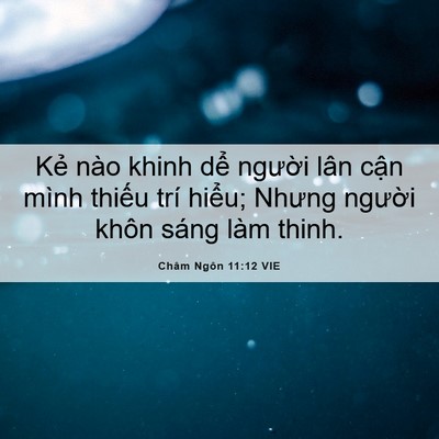 Picture 06 - Châm Ngôn 11:12 VIE - Kẻ nào khinh dể người lân cận mình - Bible Verse Picture