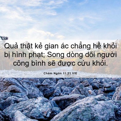 Picture 06 - Châm Ngôn 11:21 VIE - Quả thật kẻ gian ác chẳng hề khỏi - Bible Verse Picture