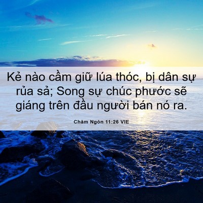 Picture 06 - Châm Ngôn 11:26 VIE - Kẻ nào cầm giữ lúa thóc, bị dân sự - Bible Verse Picture