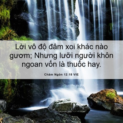 Picture 06 - Châm Ngôn 12:18 VIE - Lời vô độ đâm xoi khác nào gươm; - Bible Verse Picture
