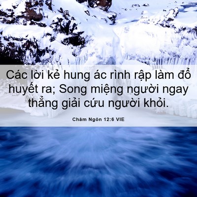 Picture 06 - Châm Ngôn 12:6 VIE - Các lời kẻ hung ác rình rập làm đổ - Bible Verse Picture
