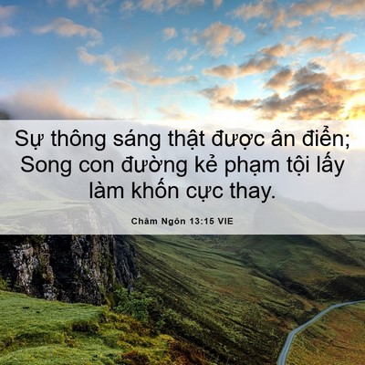 Picture 06 - Châm Ngôn 13:15 VIE - Sự thông sáng thật được ân điển; - Bible Verse Picture