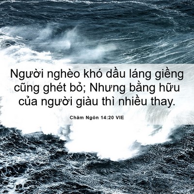Picture 06 - Châm Ngôn 14:20 VIE - Người nghèo khó dầu láng giềng cũng - Bible Verse Picture