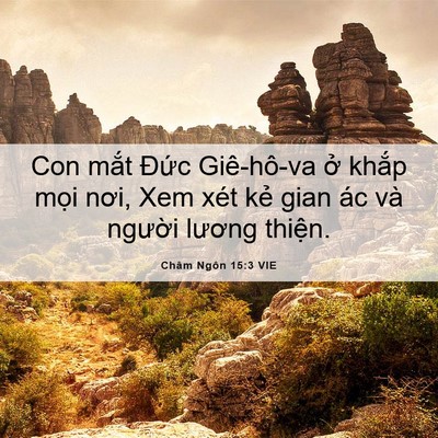 Picture 06 - Châm Ngôn 15:3 VIE - Con mắt Đức Giê-hô-va ở khắp mọi - Bible Verse Picture