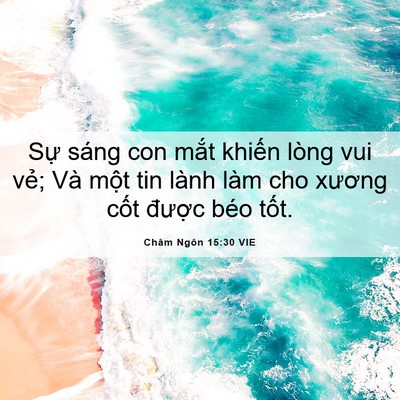 Picture 06 - Châm Ngôn 15:30 VIE - Sự sáng con mắt khiến lòng vui vẻ; Và - Bible Verse Picture