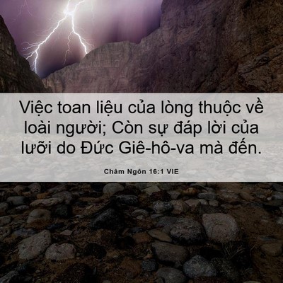 Picture 06 - Châm Ngôn 16:1 VIE - Việc toan liệu của lòng thuộc về loài - Bible Verse Picture