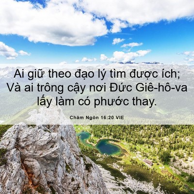 Picture 06 - Châm Ngôn 16:20 VIE - Ai giữ theo đạo lý tìm được ích; Và - Bible Verse Picture