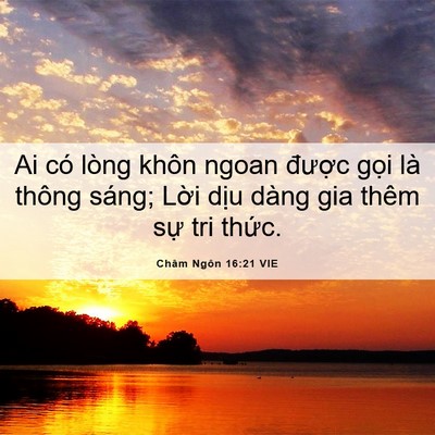 Picture 06 - Châm Ngôn 16:21 VIE - Ai có lòng khôn ngoan được gọi là - Bible Verse Picture