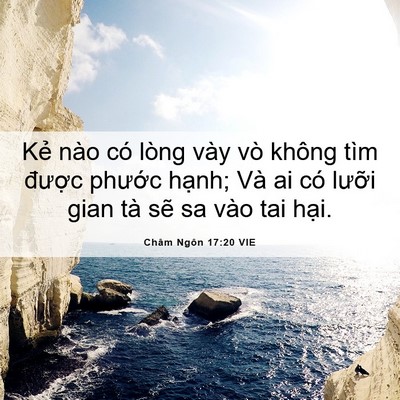 Picture 06 - Châm Ngôn 17:20 VIE - Kẻ nào có lòng vày vò không tìm được - Bible Verse Picture