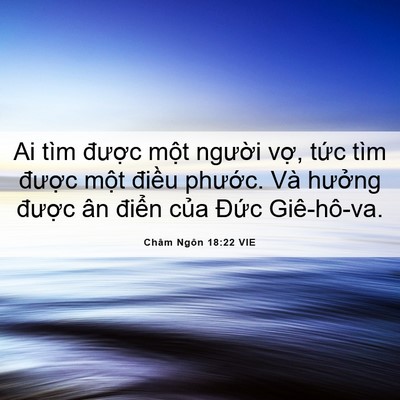 Picture 06 - Châm Ngôn 18:22 VIE - Ai tìm được một người vợ, tức tìm - Bible Verse Picture
