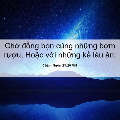 Picture 06 - Châm Ngôn 23:20 VIE - Chớ đồng bọn cùng những bợm rượu, - Bible Verse Picture