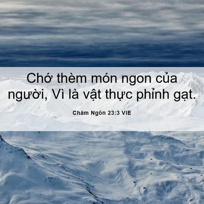 Picture 06 - Châm Ngôn 23:3 VIE - Chớ thèm món ngon của người, Vì là - Bible Verse Picture