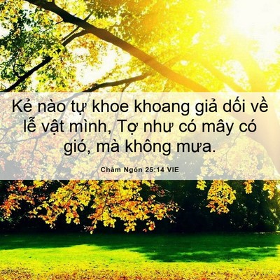 Picture 06 - Châm Ngôn 25:14 VIE - Kẻ nào tự khoe khoang giả dối về lễ - Bible Verse Picture