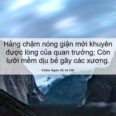 Picture 06 - Châm Ngôn 25:15 VIE - Hằng chậm nóng giận mới khuyên được - Bible Verse Picture