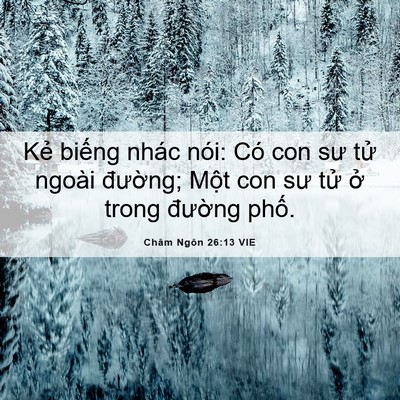 Picture 06 - Châm Ngôn 26:13 VIE - Kẻ biếng nhác nói: Có con sư tử ngoài - Bible Verse Picture
