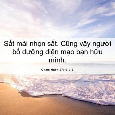 Picture 06 - Châm Ngôn 27:17 VIE - Sắt mài nhọn sắt. Cũng vậy người - Bible Verse Picture