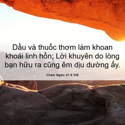 Picture 06 - Châm Ngôn 27:9 VIE - Dầu và thuốc thơm làm khoan khoái linh - Bible Verse Picture
