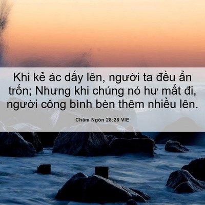 Picture 06 - Châm Ngôn 28:28 VIE - Khi kẻ ác dấy lên, người ta đều ẩn - Bible Verse Picture