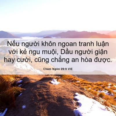 Picture 06 - Châm Ngôn 29:9 VIE - Nếu người khôn ngoan tranh luận với - Bible Verse Picture