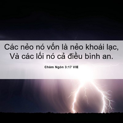 Picture 06 - Châm Ngôn 3:17 VIE - Các nẻo nó vốn là nẻo khoái lạc, Và - Bible Verse Picture