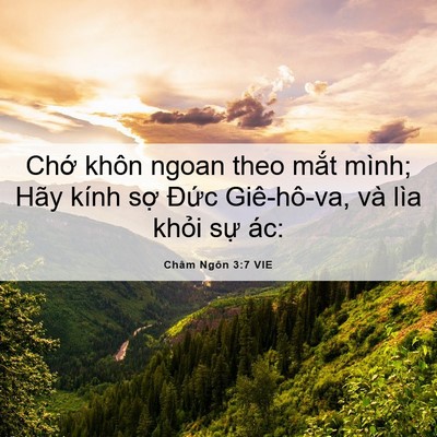 Picture 06 - Châm Ngôn 3:7 VIE - Chớ khôn ngoan theo mắt mình; Hãy kính - Bible Verse Picture