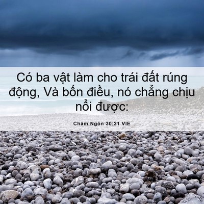 Picture 06 - Châm Ngôn 30:21 VIE - Có ba vật làm cho trái đất rúng động, - Bible Verse Picture