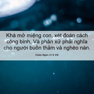 Picture 06 - Châm Ngôn 31:9 VIE - Khá mở miệng con, xét đoán cách công - Bible Verse Picture