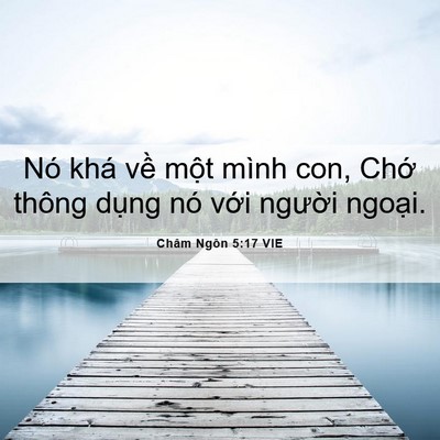 Picture 06 - Châm Ngôn 5:17 VIE - Nó khá về một mình con, Chớ thông - Bible Verse Picture