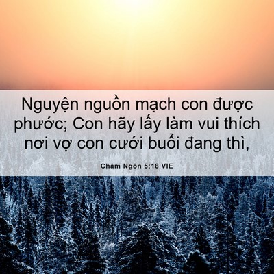 Picture 06 - Châm Ngôn 5:18 VIE - Nguyện nguồn mạch con được phước; - Bible Verse Picture