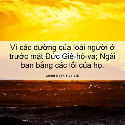 Picture 06 - Châm Ngôn 5:21 VIE - Vì các đường của loài người ở - Bible Verse Picture