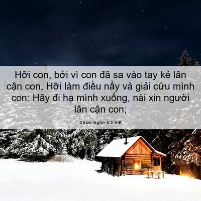 Picture 06 - Châm Ngôn 6:3 VIE - Hỡi con, bởi vì con đã sa vào tay kẻ - Bible Verse Picture