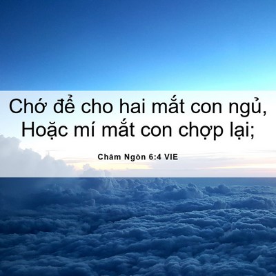 Picture 06 - Châm Ngôn 6:4 VIE - Chớ để cho hai mắt con ngủ, Hoặc mí - Bible Verse Picture