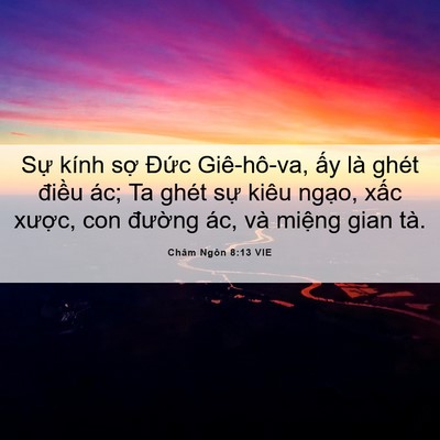Picture 06 - Châm Ngôn 8:13 VIE - Sự kính sợ Đức Giê-hô-va, ấy là - Bible Verse Picture