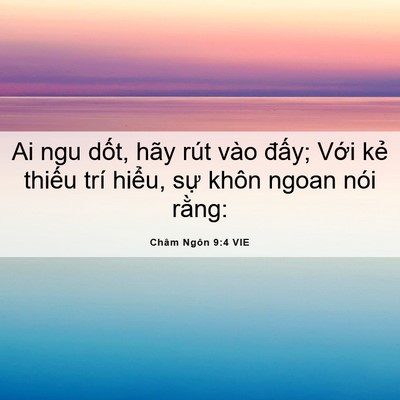 Picture 06 - Châm Ngôn 9:4 VIE - Ai ngu dốt, hãy rút vào đấy; Với kẻ - Bible Verse Picture