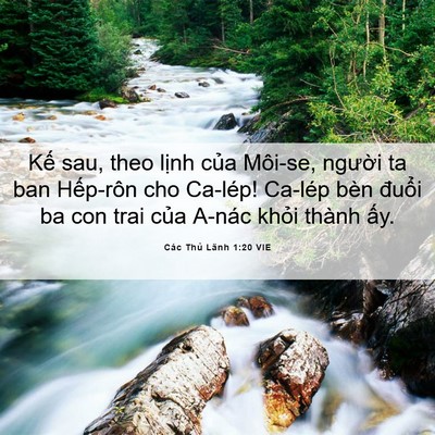 Picture 06 - Các Thủ Lãnh 1:20 VIE - Kế sau, theo lịnh của Môi-se, người ta - Bible Verse Picture