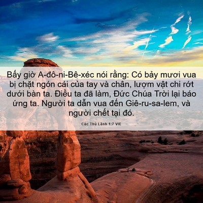 Picture 06 - Các Thủ Lãnh 1:7 VIE - Bấy giờ A-đô-ni-Bê-xéc nói rằng: Có - Bible Verse Picture