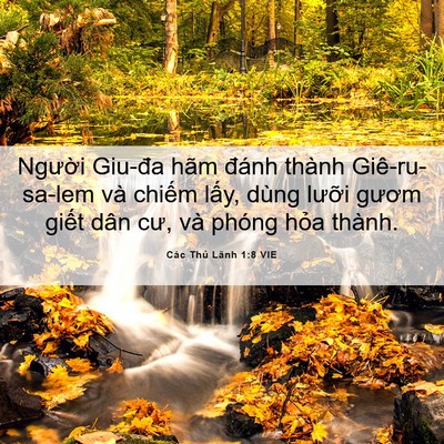 Picture 06 - Các Thủ Lãnh 1:8 VIE - Người Giu-đa hãm đánh thành - Bible Verse Picture