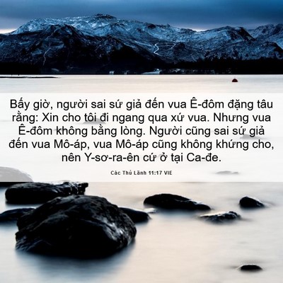 Picture 06 - Các Thủ Lãnh 11:17 VIE - Bấy giờ, người sai sứ giả đến vua - Bible Verse Picture