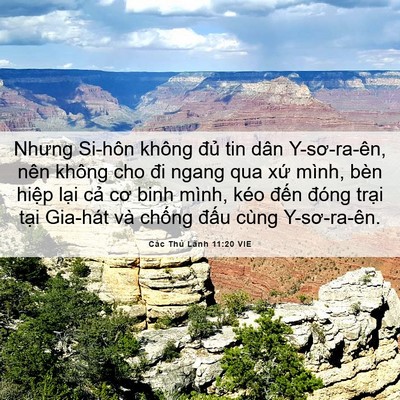 Picture 06 - Các Thủ Lãnh 11:20 VIE - Nhưng Si-hôn không đủ tin dân - Bible Verse Picture
