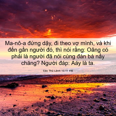 Picture 06 - Các Thủ Lãnh 13:11 VIE - Ma-nô-a đứng dậy, đi theo vợ mình, và - Bible Verse Picture