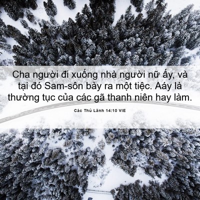 Picture 06 - Các Thủ Lãnh 14:10 VIE - Cha người đi xuống nhà người nữ ấy, - Bible Verse Picture