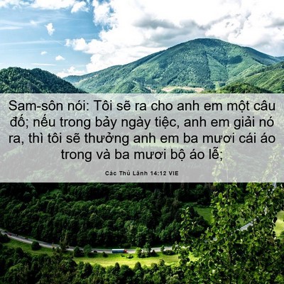 Picture 06 - Các Thủ Lãnh 14:12 VIE - Sam-sôn nói: Tôi sẽ ra cho anh em một câu - Bible Verse Picture