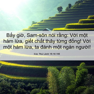 Picture 06 - Các Thủ Lãnh 15:16 VIE - Bấy giờ, Sam-sôn nói rằng: Với một - Bible Verse Picture