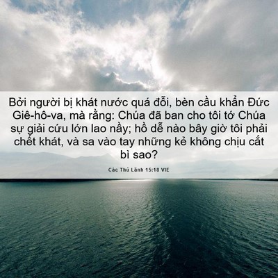 Picture 06 - Các Thủ Lãnh 15:18 VIE - Bởi người bị khát nước quá đỗi, - Bible Verse Picture